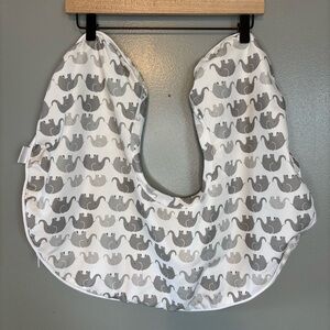 Boppy Original Nursing Pillow Cover Gray Elephant Gingham for Breastfeeding